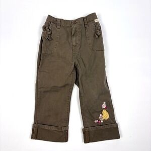VTG Classic Winnie the Pooh X Disney Embroidered Pants Baby 24M Brown Piglet SEE